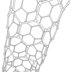 The animated structure of a carbon nanotube
